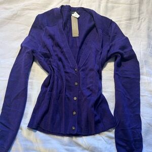 J. Crew Rich Purple Knit Cardigan